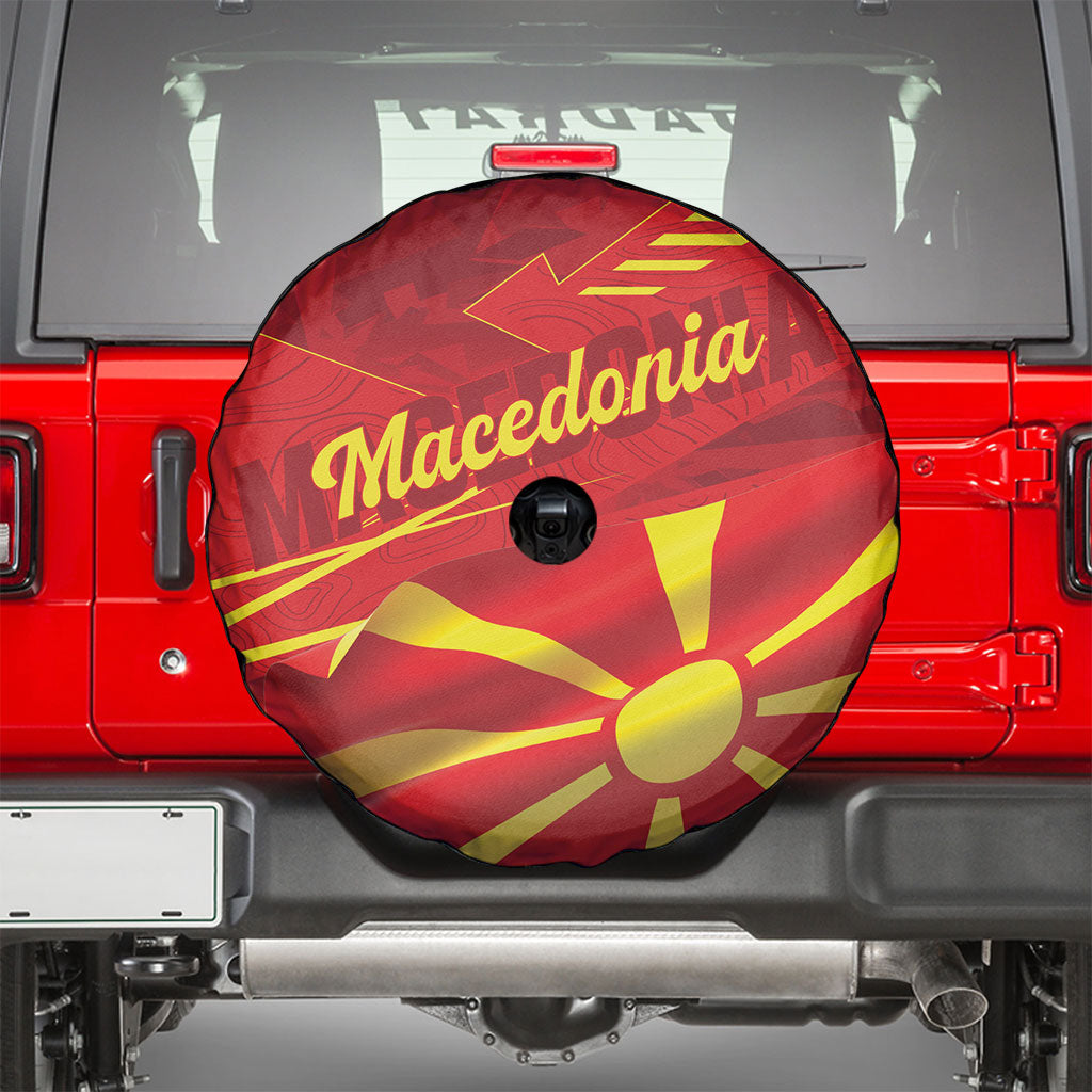 Macedonia Spare Tire Cover Flag Color Inspired