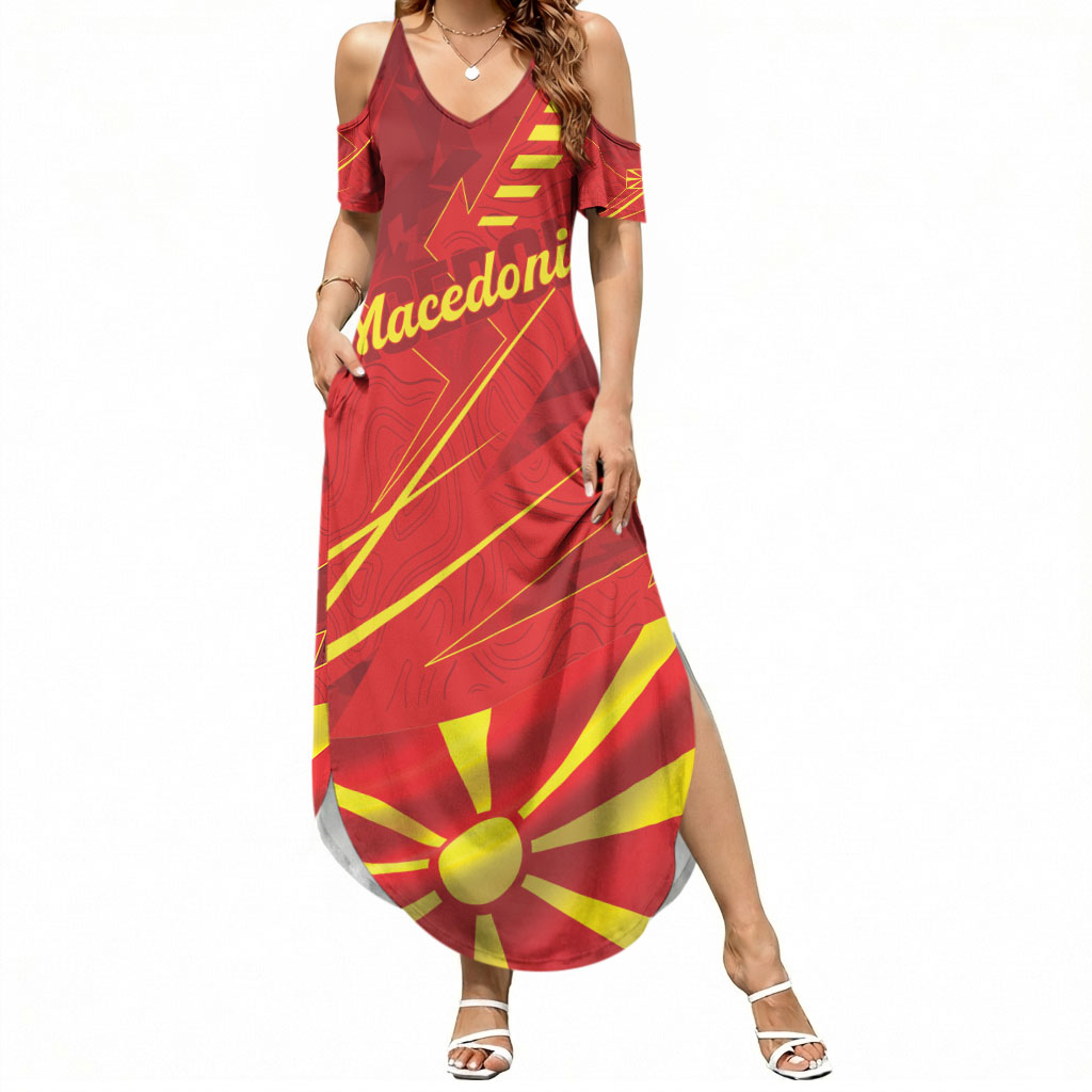 Personalised Macedonia Summer Maxi Dress Flag Color Inspired
