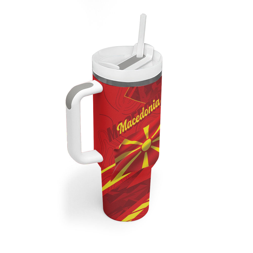 Personalised Macedonia Tumbler With Handle Flag Color Inspired