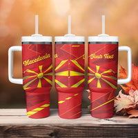 Personalised Macedonia Tumbler With Handle Flag Color Inspired