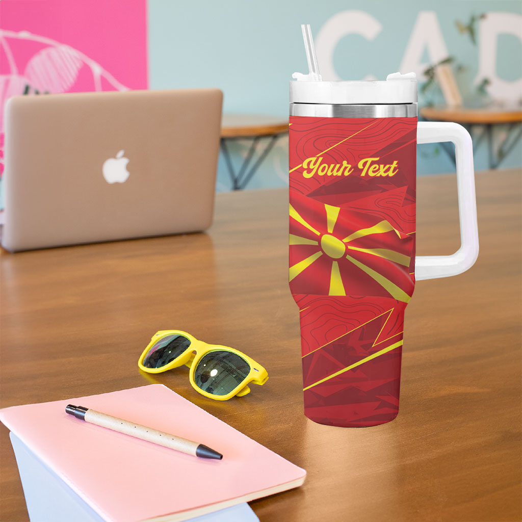 Personalised Macedonia Tumbler With Handle Flag Color Inspired
