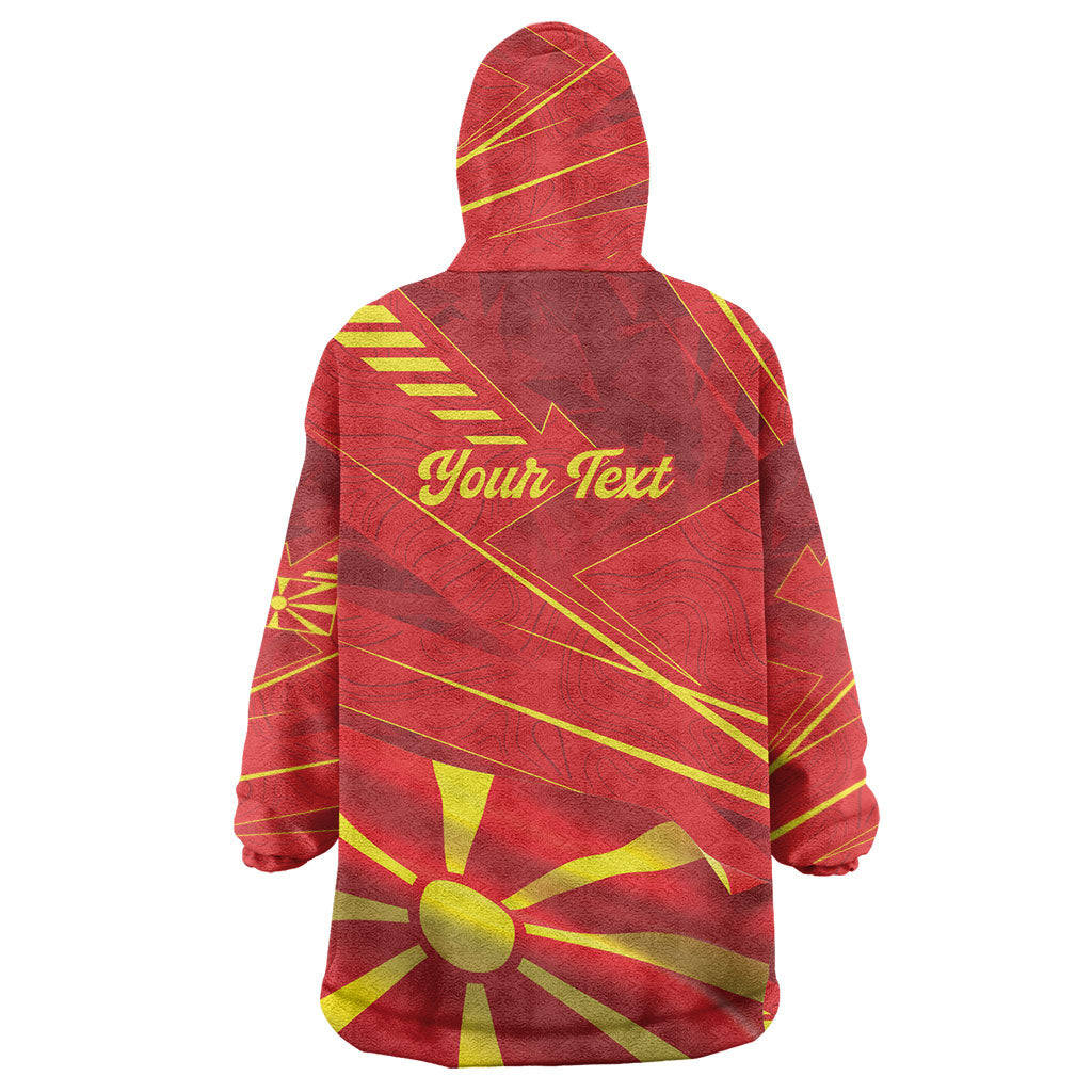 Personalised Macedonia Wearable Blanket Hoodie Flag Color Inspired