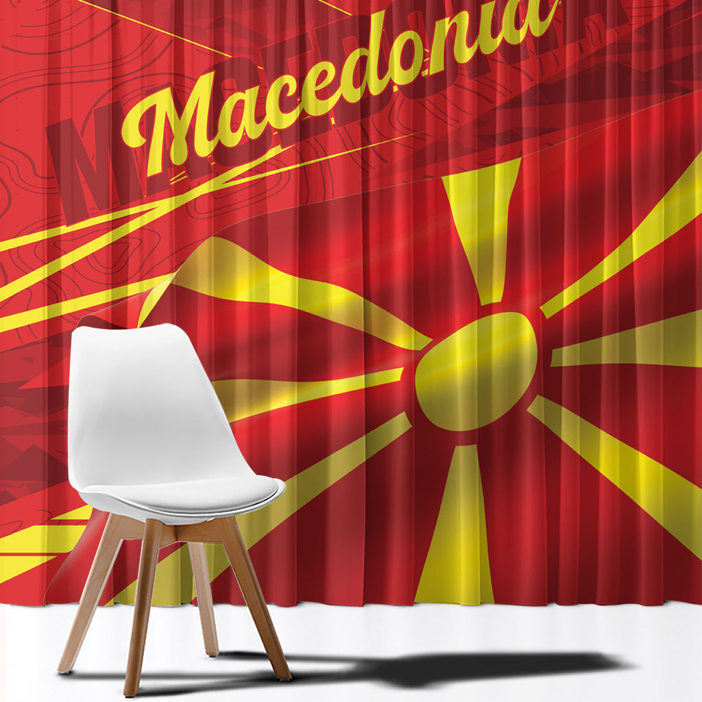 Macedonia Window Curtain Flag Color Inspired