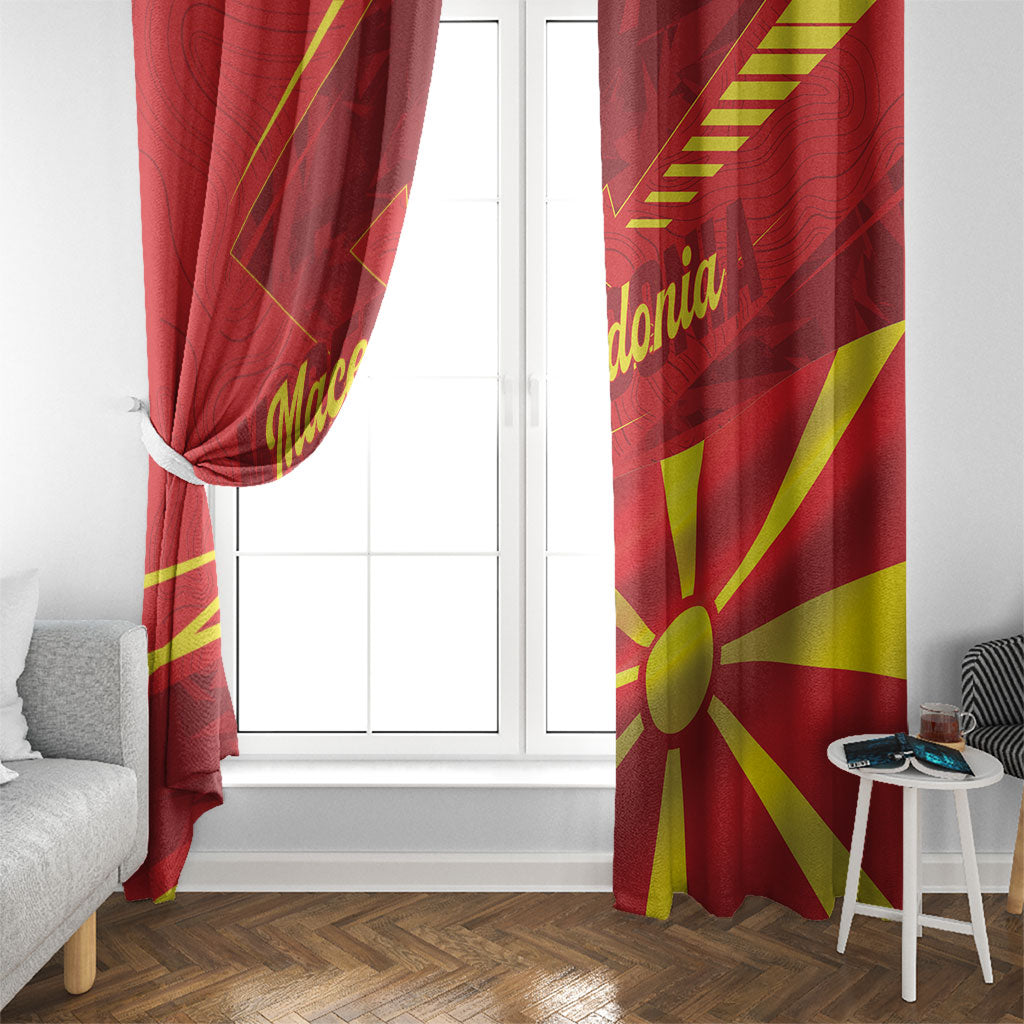 Macedonia Window Curtain Flag Color Inspired
