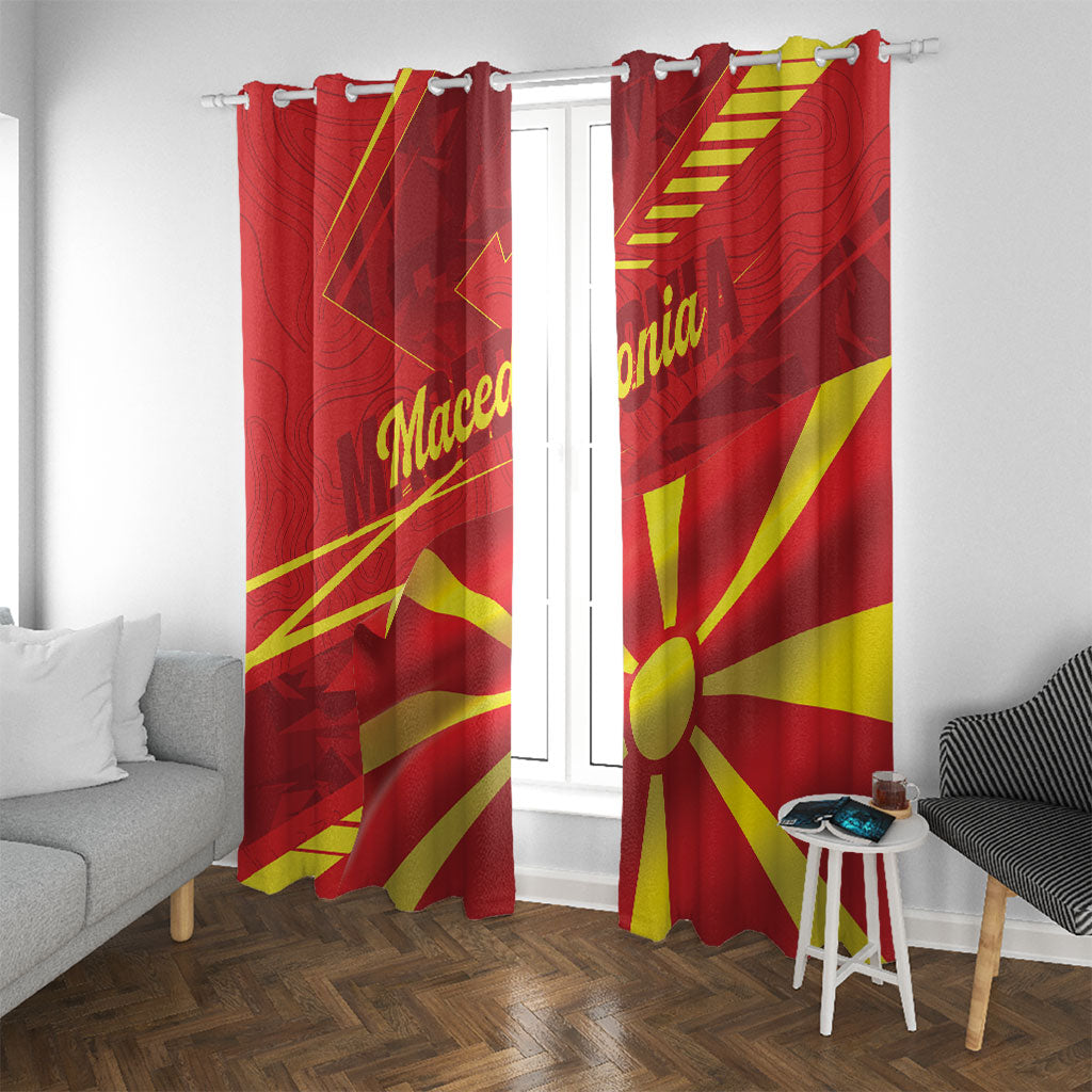 Macedonia Window Curtain Flag Color Inspired