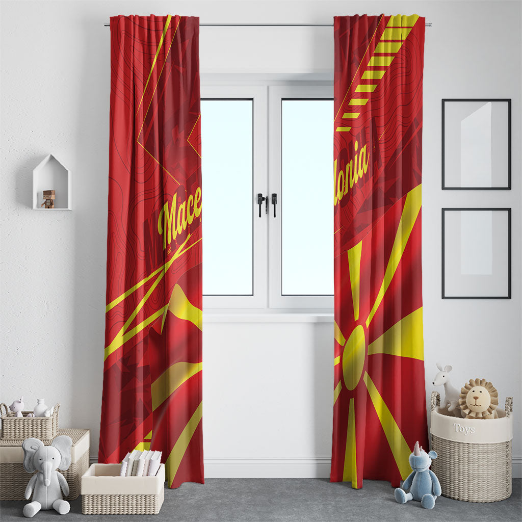 Macedonia Window Curtain Flag Color Inspired