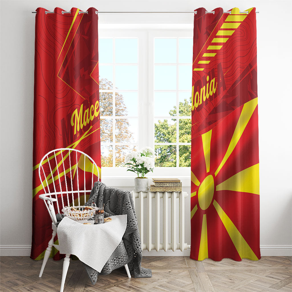 Macedonia Window Curtain Flag Color Inspired