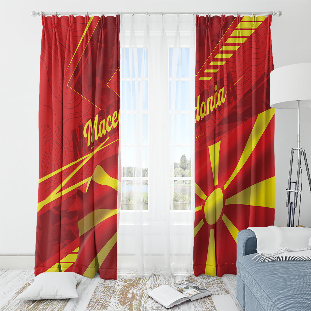 Macedonia Window Curtain Flag Color Inspired