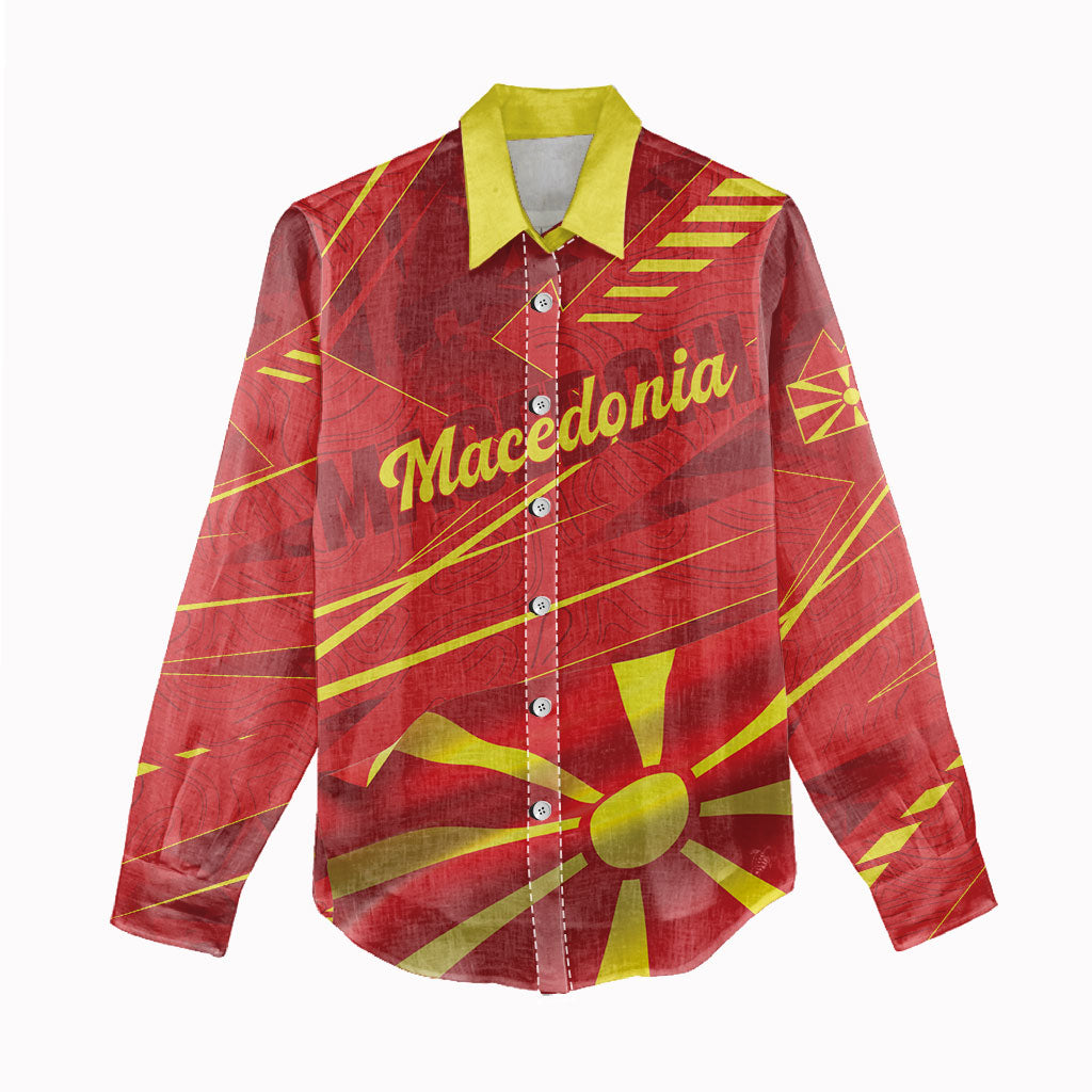 Personalised Macedonia Women Casual Shirt Flag Color Inspired