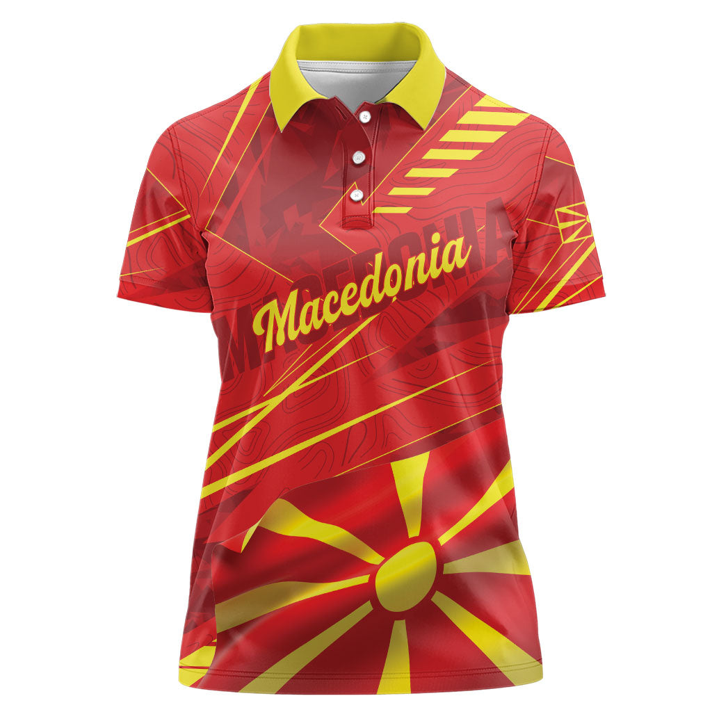 Personalised Macedonia Women Polo Shirt Flag Color Inspired