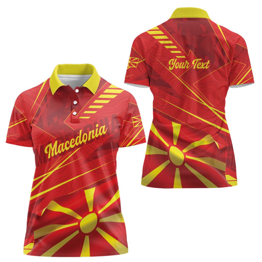 Personalised Macedonia Women Polo Shirt Flag Color Inspired