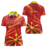 Personalised Macedonia Women Polo Shirt Flag Color Inspired