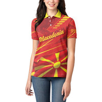 Personalised Macedonia Women Polo Shirt Flag Color Inspired