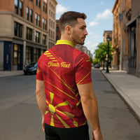 Personalised Macedonia Zipper Polo Shirt Flag Color Inspired