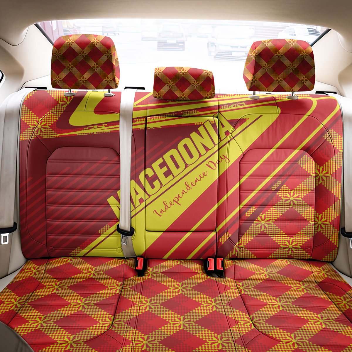 Macedonia Independence Day Back Car Seat Cover 8 September 1991