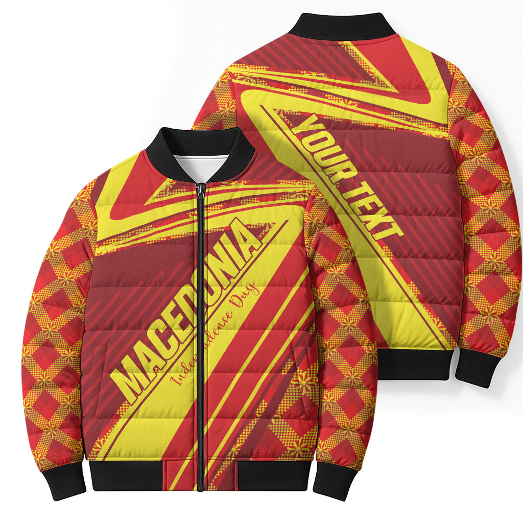 Personalised Macedonia Independence Day Bomber Puffer Jacket 8 September 1991