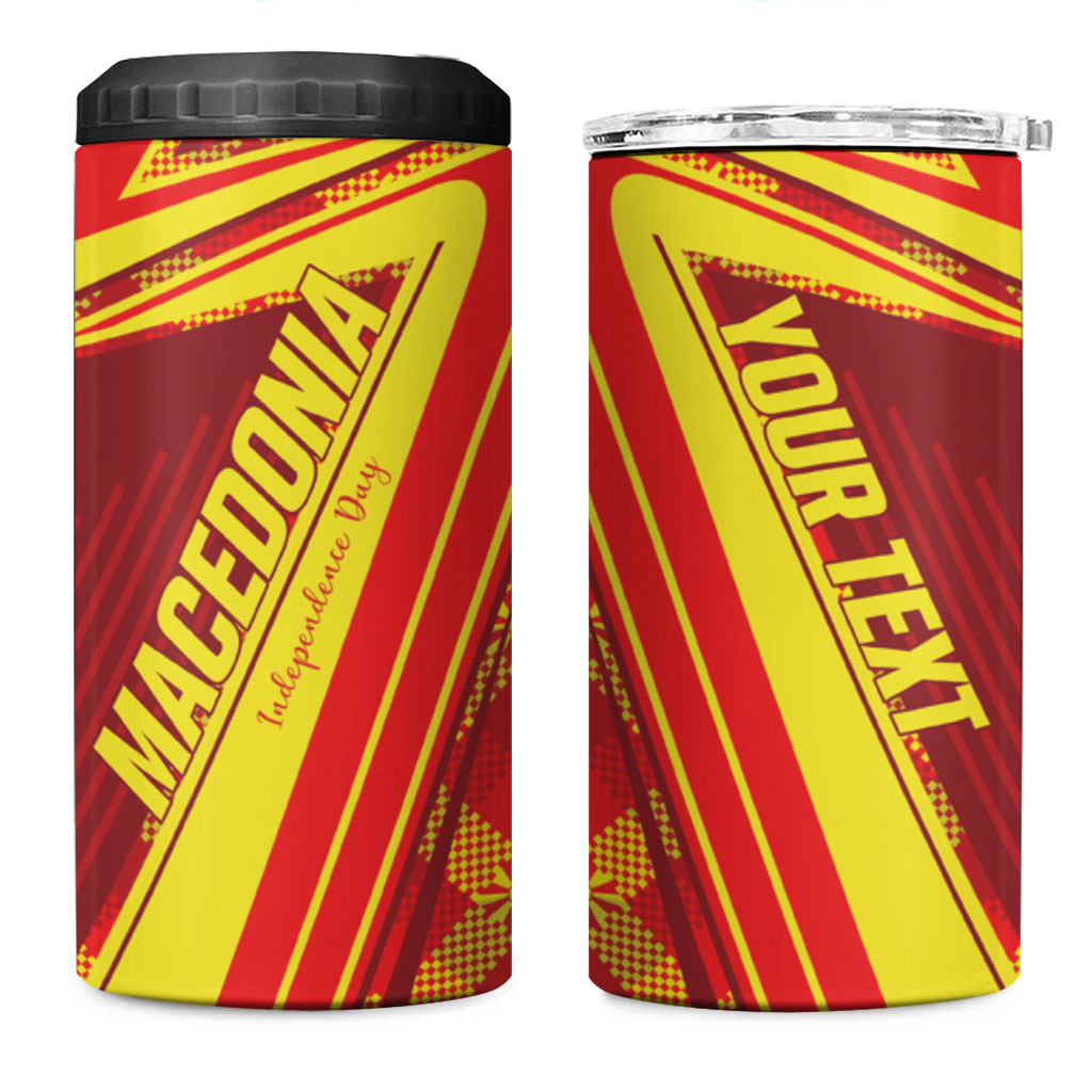 Personalised Macedonia Independence Day 4 in 1 Can Cooler Tumbler 8 September 1991