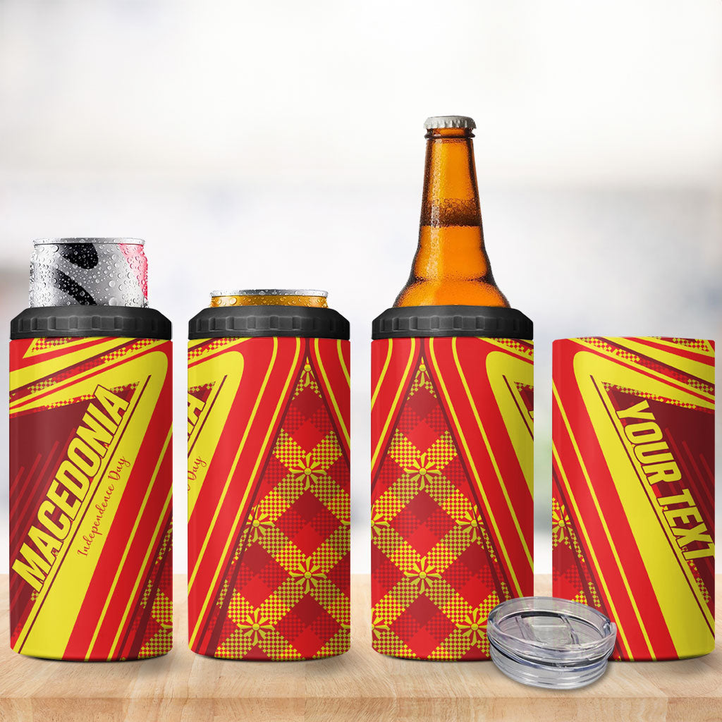 Personalised Macedonia Independence Day 4 in 1 Can Cooler Tumbler 8 September 1991