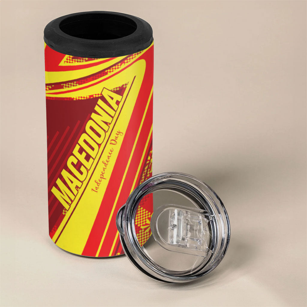 Personalised Macedonia Independence Day 4 in 1 Can Cooler Tumbler 8 September 1991