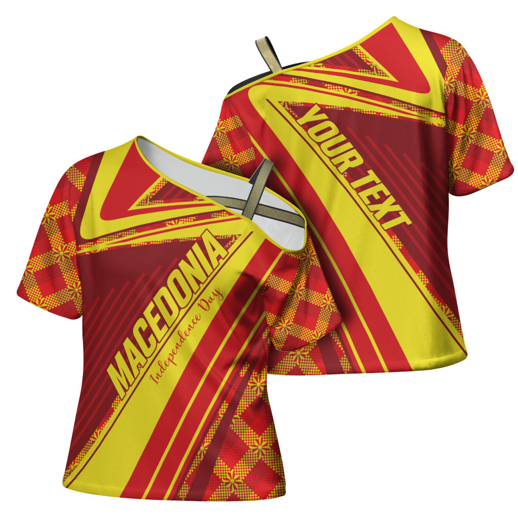 Personalised Macedonia Independence Day Cross Shoulder Shirt 8 September 1991