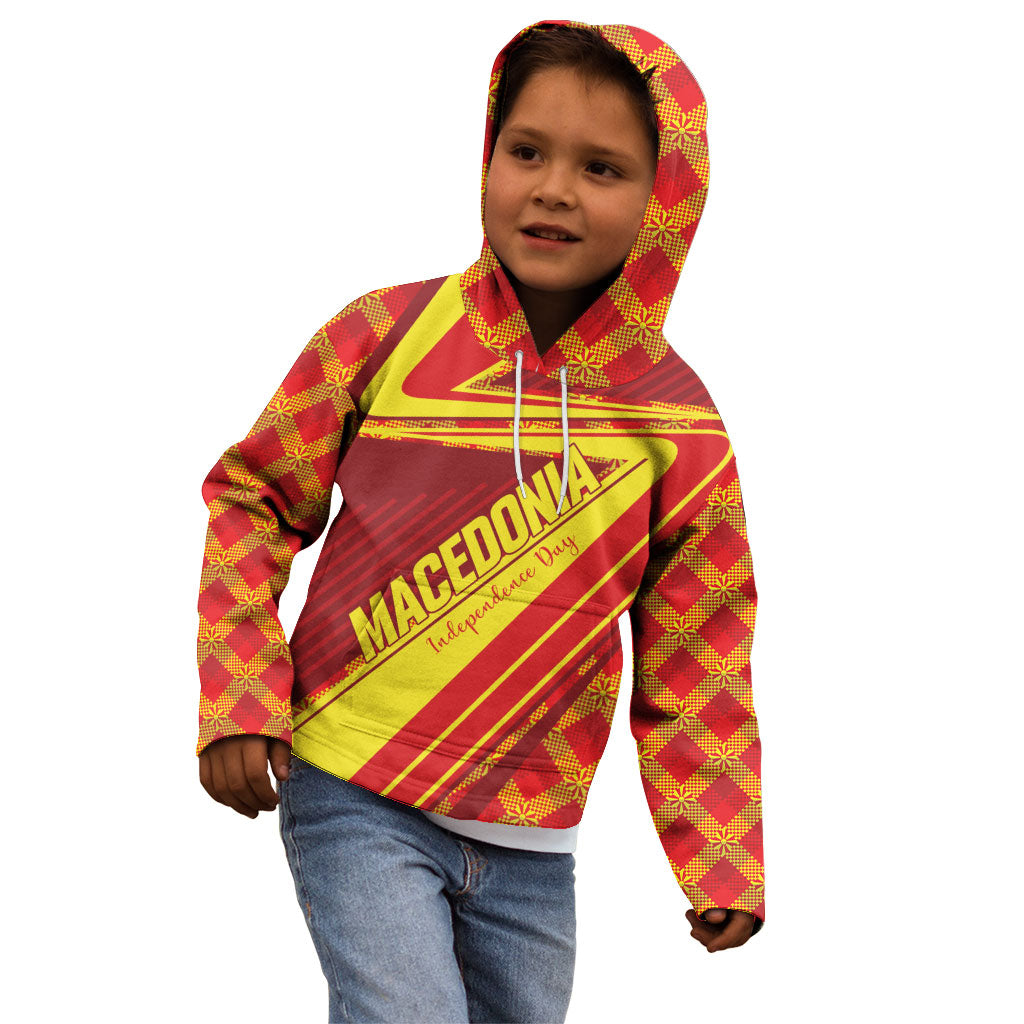 Personalised Macedonia Independence Day Kid Hoodie 8 September 1991