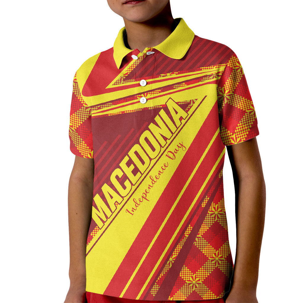 Personalised Macedonia Independence Day Kid Polo Shirt 8 September 1991