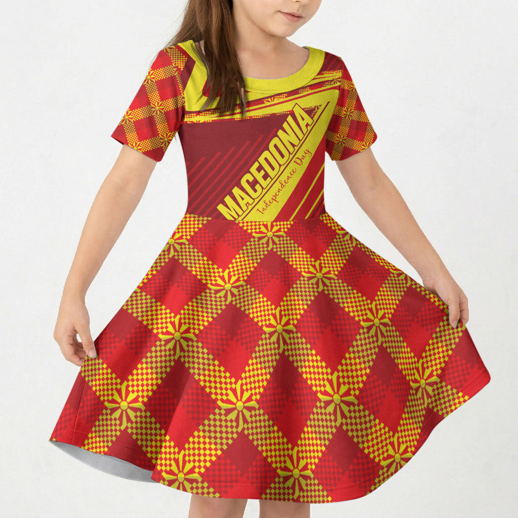 Personalised Macedonia Independence Day Kid Short Sleeve Dress 8 September 1991
