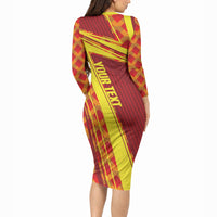 Personalised Macedonia Independence Day Long Sleeve Bodycon Dress 8 September 1991