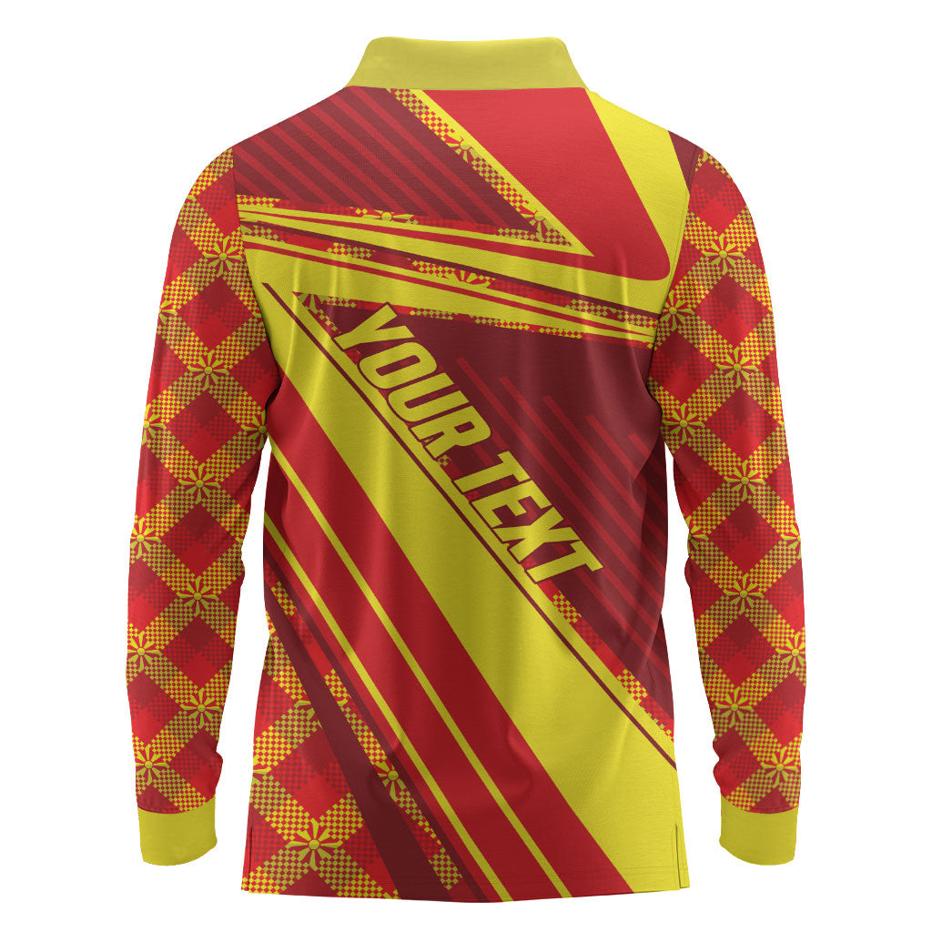 Personalised Macedonia Independence Day Long Sleeve Polo Shirt 8 September 1991
