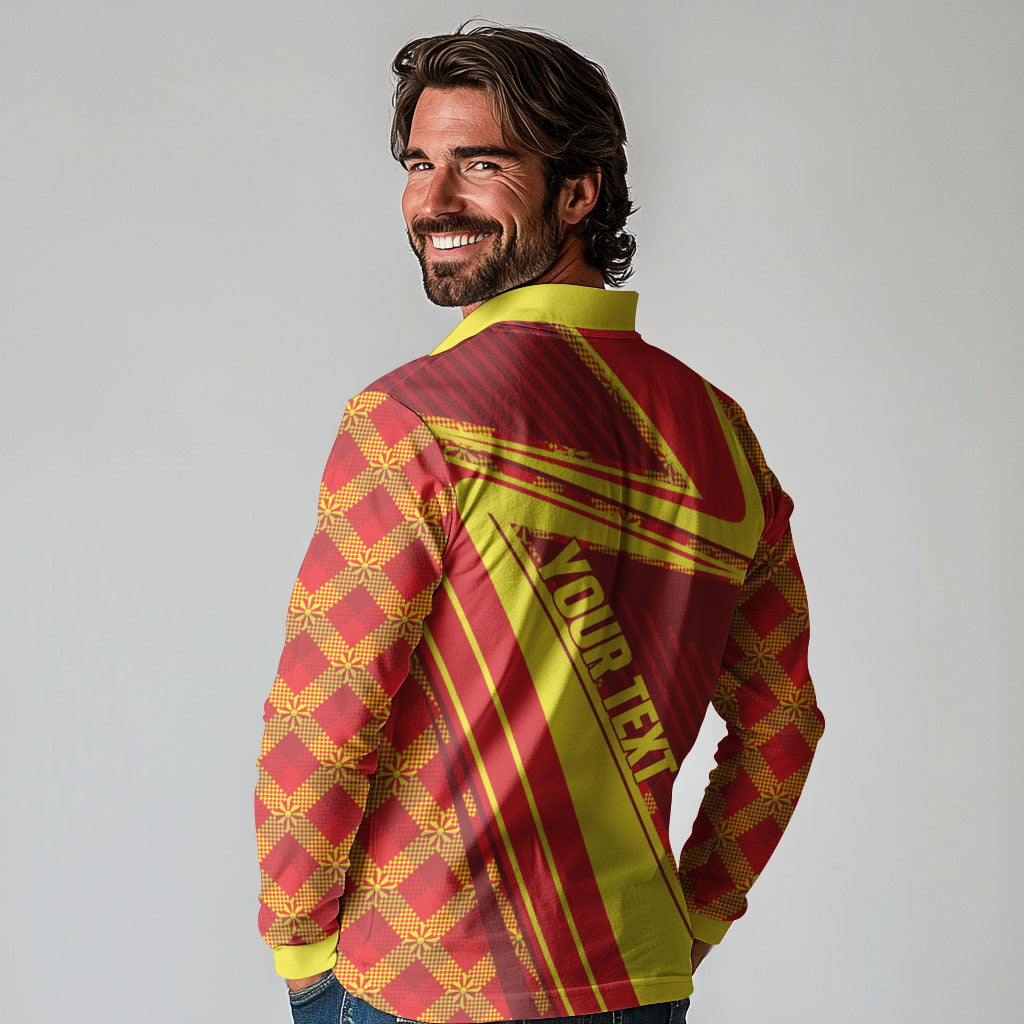 Personalised Macedonia Independence Day Long Sleeve Polo Shirt 8 September 1991