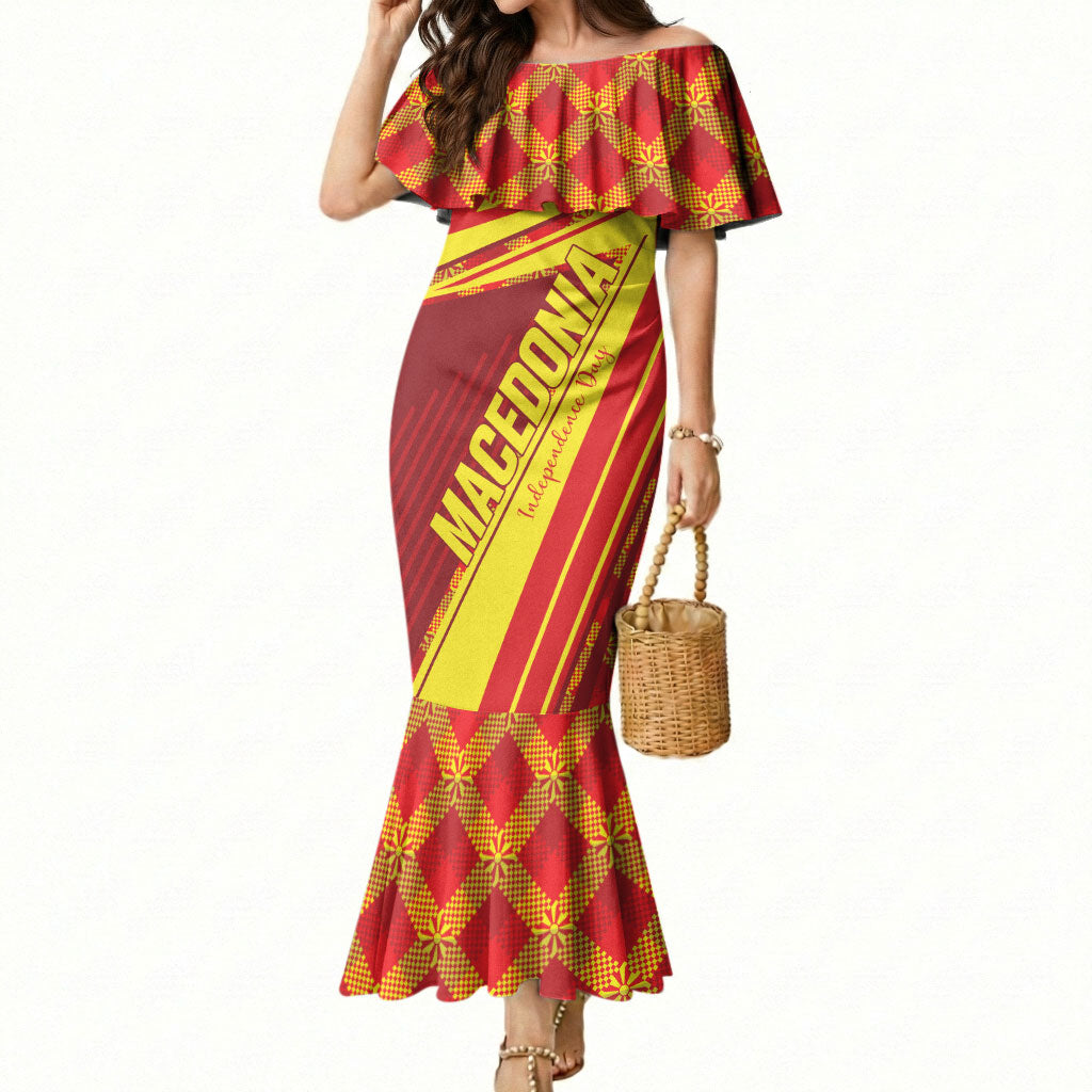 Personalised Macedonia Independence Day Mermaid Dress 8 September 1991