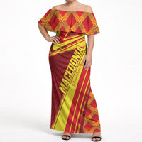 Personalised Macedonia Independence Day Off Shoulder Maxi Dress 8 September 1991