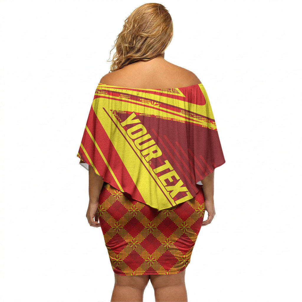 Personalised Macedonia Independence Day Off Shoulder Short Dress 8 September 1991