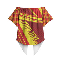 Personalised Macedonia Independence Day Off Shoulder Wrap Waist Top 8 September 1991