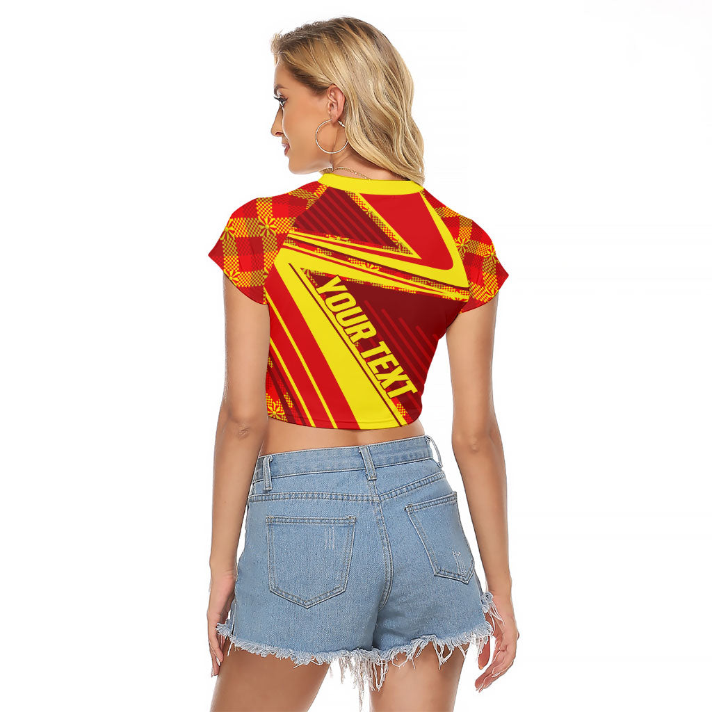Personalised Macedonia Independence Day Raglan Cropped T Shirt 8 September 1991