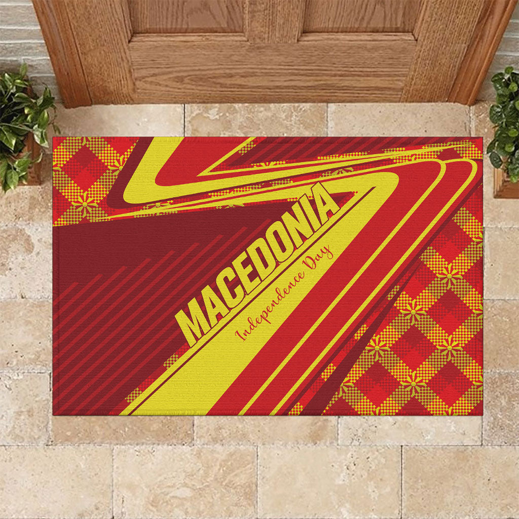 Macedonia Independence Day Rubber Doormat 8 September 1991