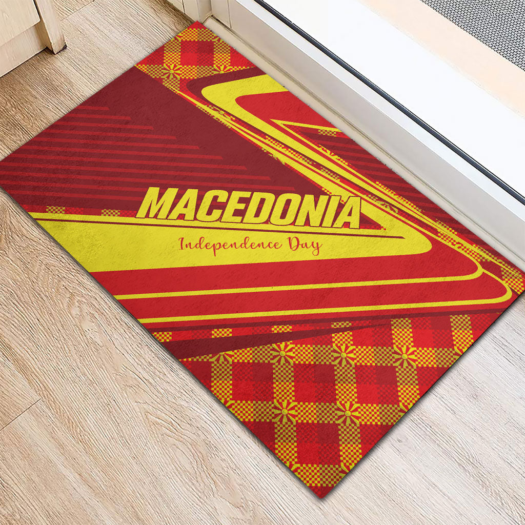 Macedonia Independence Day Rubber Doormat 8 September 1991
