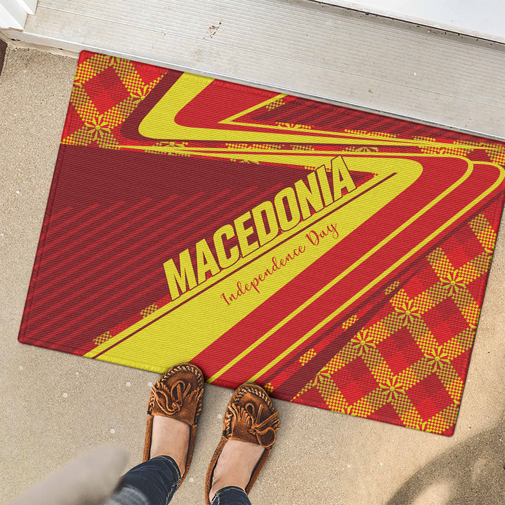Macedonia Independence Day Rubber Doormat 8 September 1991
