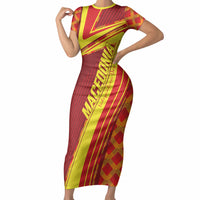 Personalised Macedonia Independence Day Short Sleeve Bodycon Dress 8 September 1991