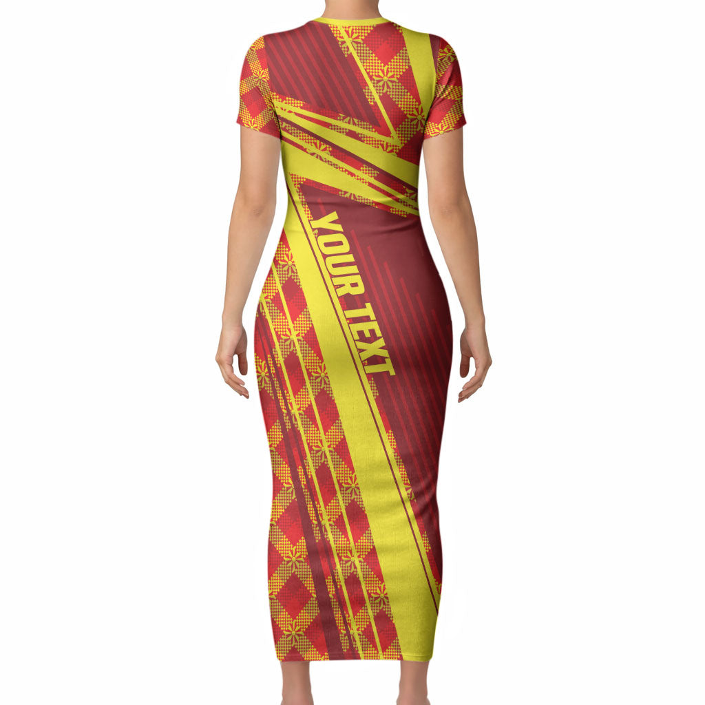 Personalised Macedonia Independence Day Short Sleeve Bodycon Dress 8 September 1991
