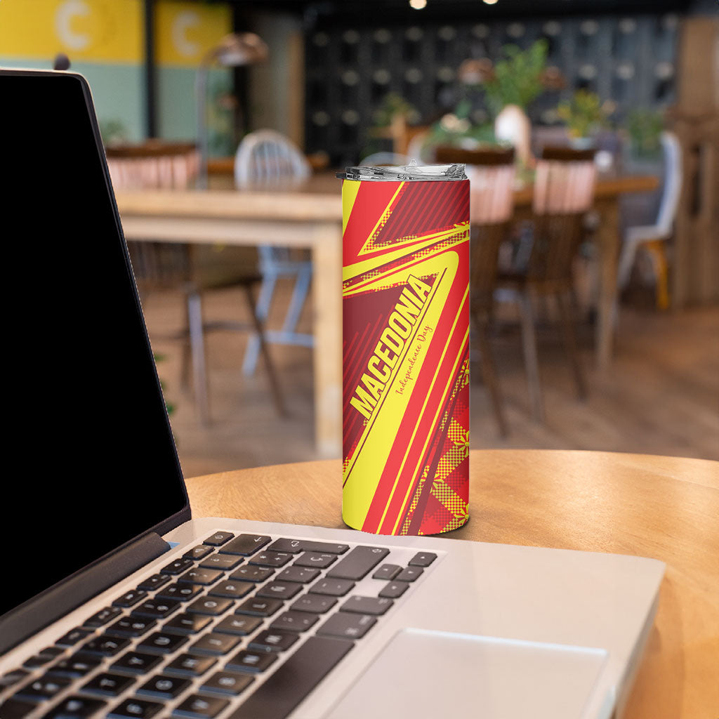 Personalised Macedonia Independence Day Skinny Tumbler 8 September 1991
