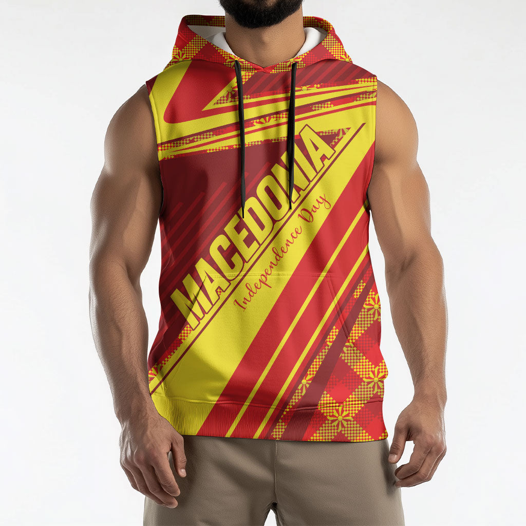 Personalised Macedonia Independence Day Sleeveless Hoodie 8 September 1991