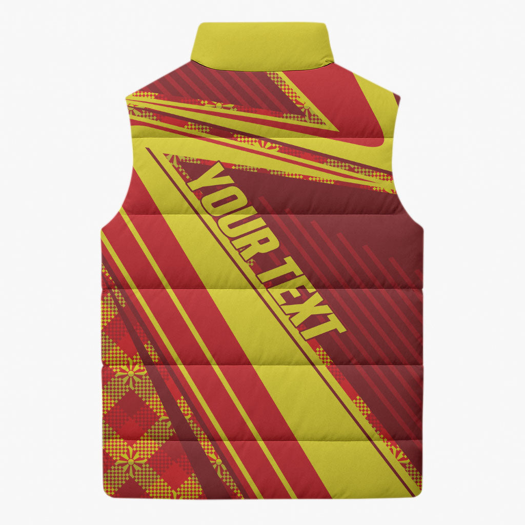 Personalised Macedonia Independence Day Sleeveless Puffer Jacket 8 September 1991