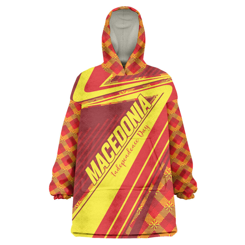 Personalised Macedonia Independence Day Wearable Blanket Hoodie 8 September 1991