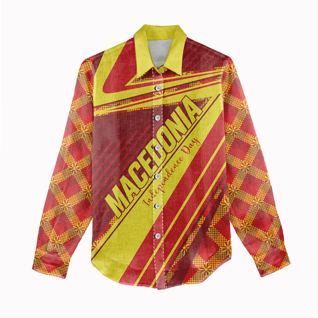 Personalised Macedonia Independence Day Women Casual Shirt 8 September 1991