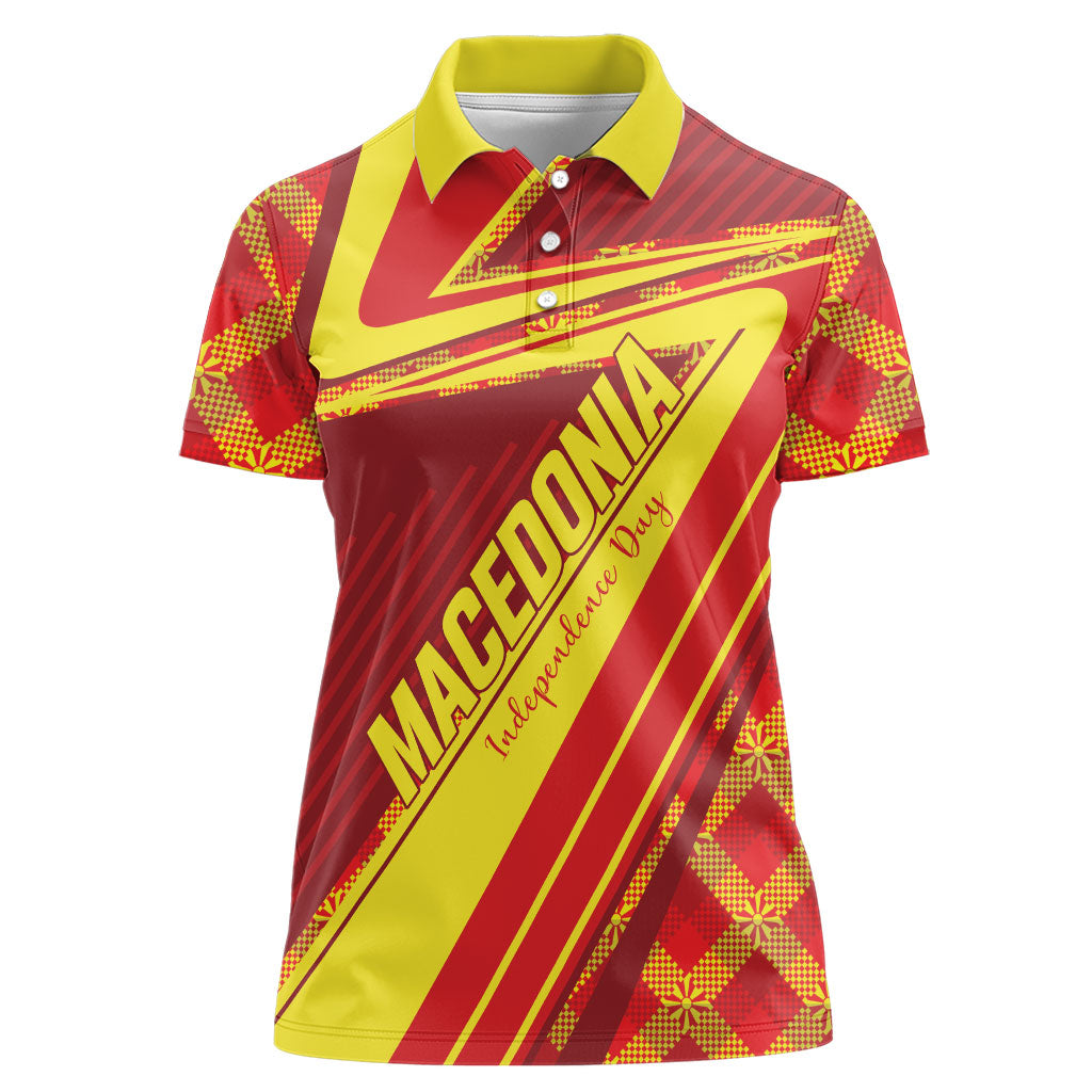 Personalised Macedonia Independence Day Women Polo Shirt 8 September 1991