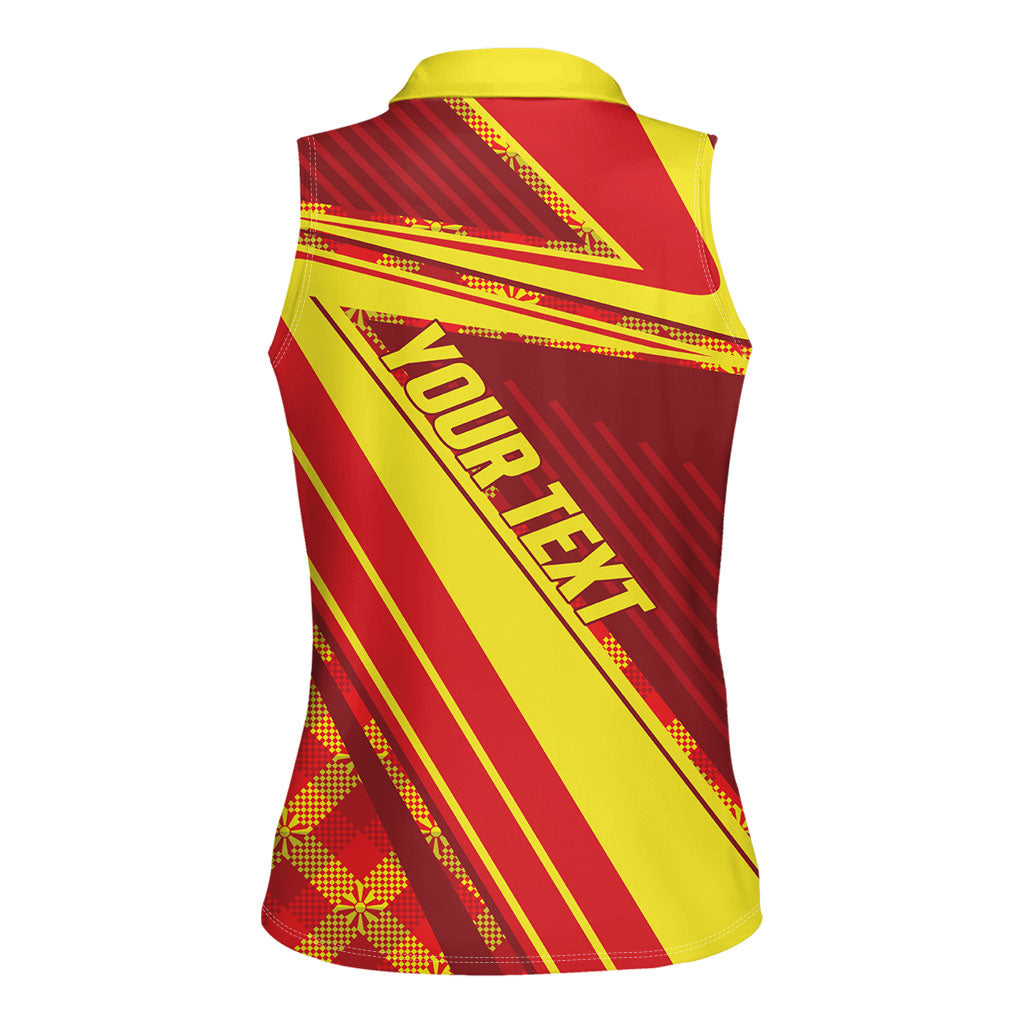 Personalised Macedonia Independence Day Women Sleeveless Polo Shirt 8 September 1991