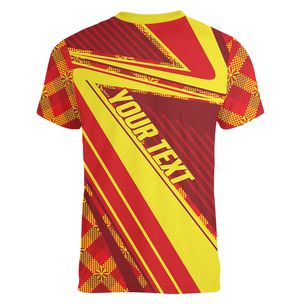 Personalised Macedonia Independence Day Women V-Neck T-Shirt 8 September 1991