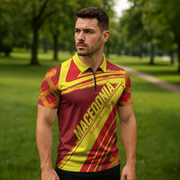 Personalised Macedonia Independence Day Zipper Polo Shirt 8 September 1991