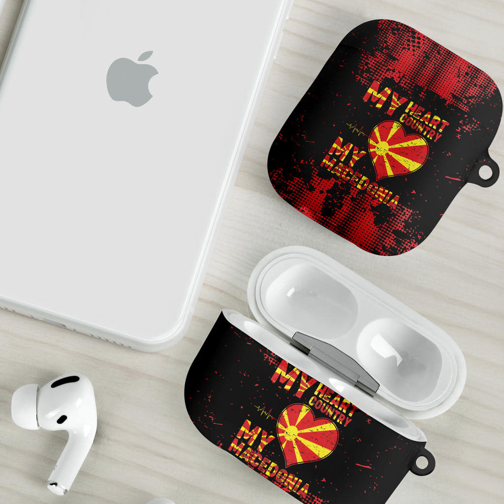 My Heart My Country My Macedonia AirPods Case Grunge Style
